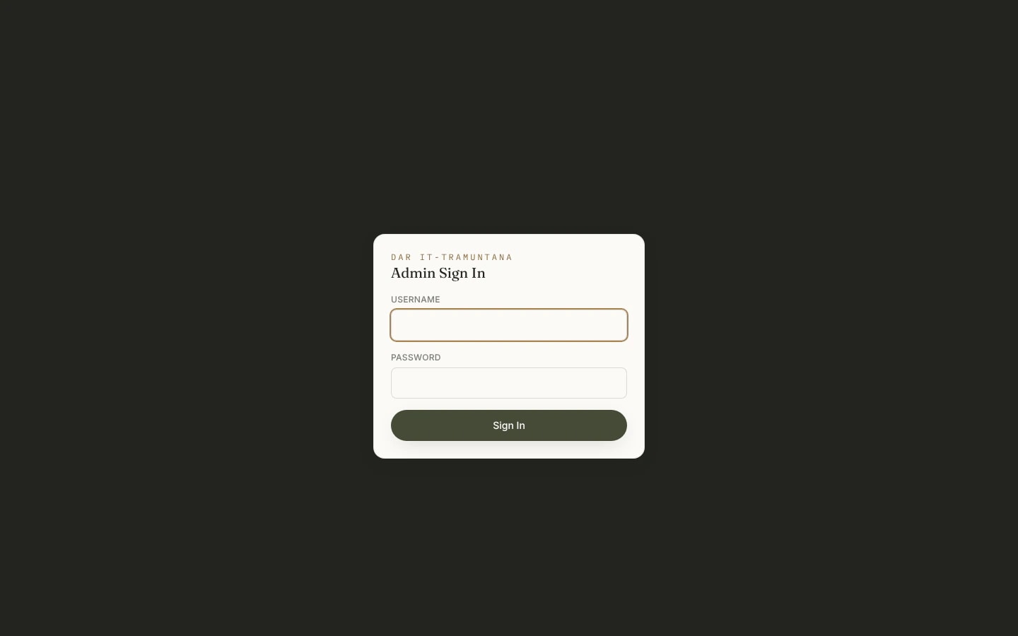 admin login